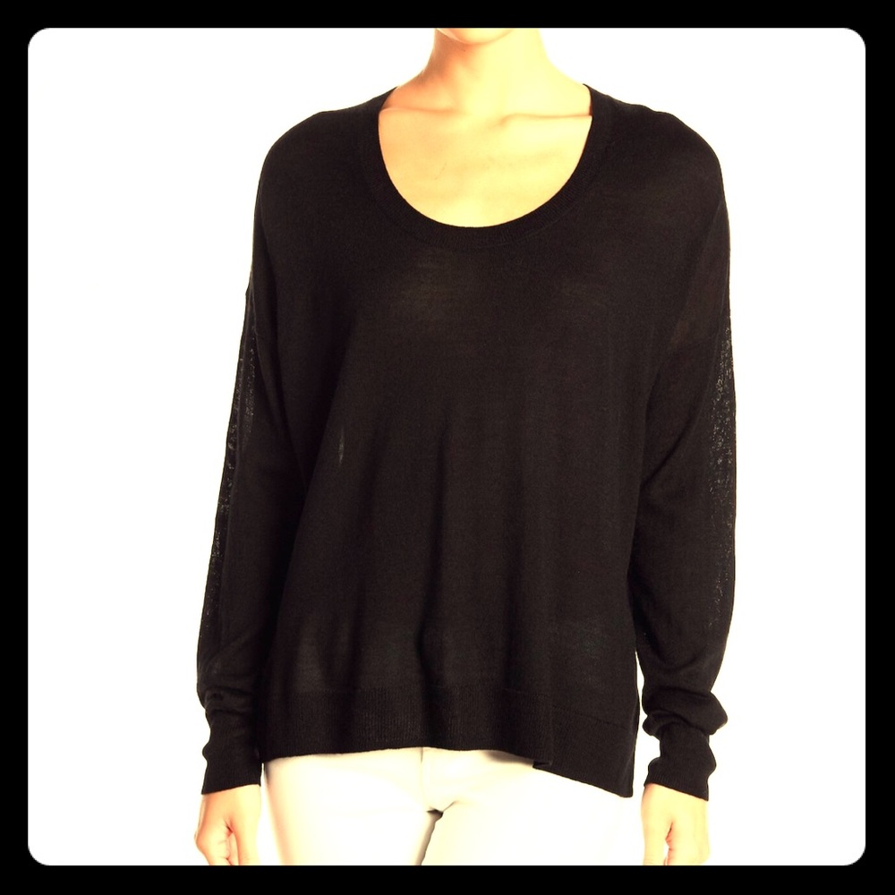NWT Madewell Southstar True Black Lightweight Merino Pullover Sweater